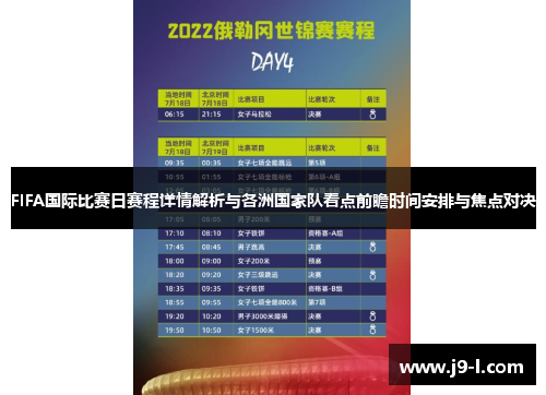 FIFA国际比赛日赛程详情解析与各洲国家队看点前瞻时间安排与焦点对决